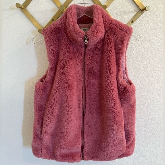 J Crew Pink Faux Fur Vest Guava Berry Small - Picture 7 of 11